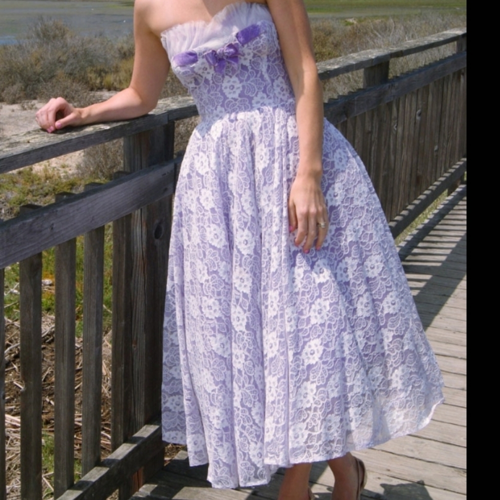 1950s lace prom dress
